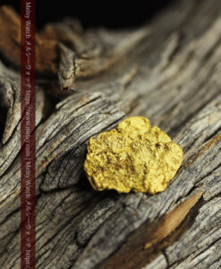 0.99gの非常に薄いやや丸い形をした自然金-G0450-4