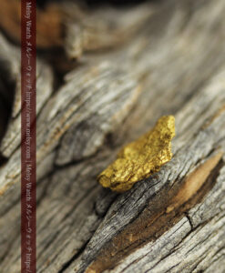 0.99gの非常に薄いやや丸い形をした自然金-G0450-5