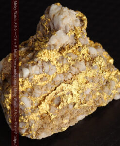 14.32gのまだら模様のように石英と金が入り組んでいる自然金-G0455-11