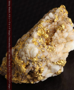 14.32gのまだら模様のように石英と金が入り組んでいる自然金-G0455-13