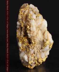 14.32gのまだら模様のように石英と金が入り組んでいる自然金-G0455-4