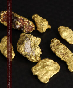 3.83gの個性ある形の自然金7点セット-G0457-6