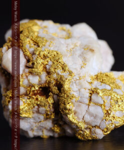 11.40gの複雑に交わる大粒の石英と自然金-G0463-4