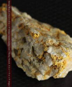 14.9gの石英の中に入り混じる特殊な姿の自然金-G0474-6