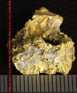 4.24gの金と石英の組み合わせが複雑な中央に穴の開いた自然金-G0516-13