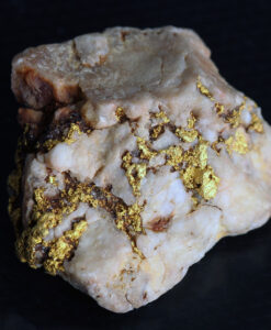 20.1gのはっきりと金の流れが見える大粒の石英の中の自然金-G0523-12