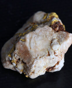 20.1gのはっきりと金の流れが見える大粒の石英の中の自然金-G0523-14