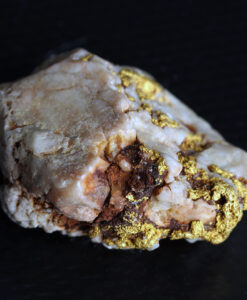 20.1gのはっきりと金の流れが見える大粒の石英の中の自然金-G0523-15