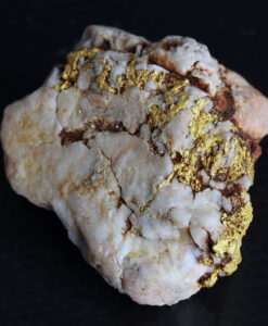 20.1gのはっきりと金の流れが見える大粒の石英の中の自然金-G0523-9