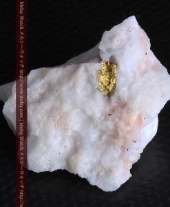 11.25gの白く大きな石英と自然金-g0296-7