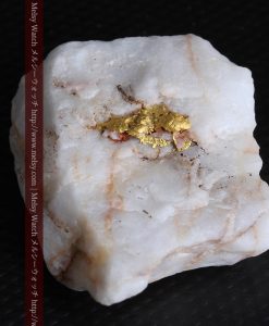 16.91gの大きな石英の中央に鎮座する自然金-g0298-9