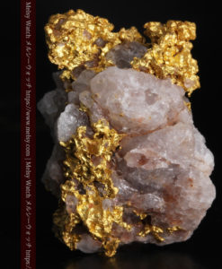 10.77gの小さな粒状の石英と凹凸に富んだ美しい姿の自然金-G0307-1