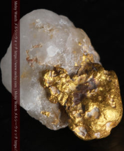 1.37gのキノコのような形の自然金と石英-G0316-5