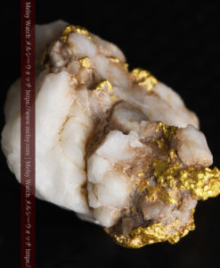 4.58gの厚みのある石英の中に走る自然金-G0319-9