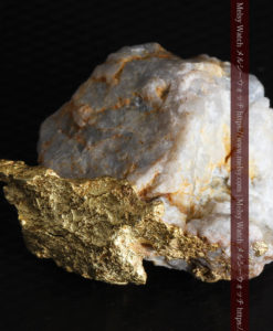 12.03gの非常に珍しいリーフ状のゴールドを冠した石英と自然金-G0327-13