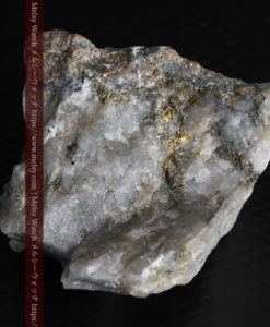 25.63gの石英の中に流れ星のように見える粒子状の美しい自然金-G0329-12