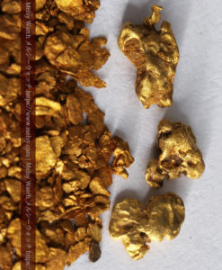 2.64gの小さな砂金・薄片金とやや粒の大きな自然金3点-G0339-3
