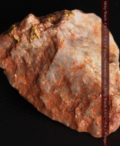 40gの大きな石英の中に20点以上広がる自然金-G0360-11