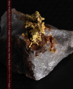 3.31gの石英の谷間から飛び出している自然金-G0372-8