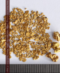 4.47gの小さな薄片金とやや粒の大きな自然金3点-G0373-9