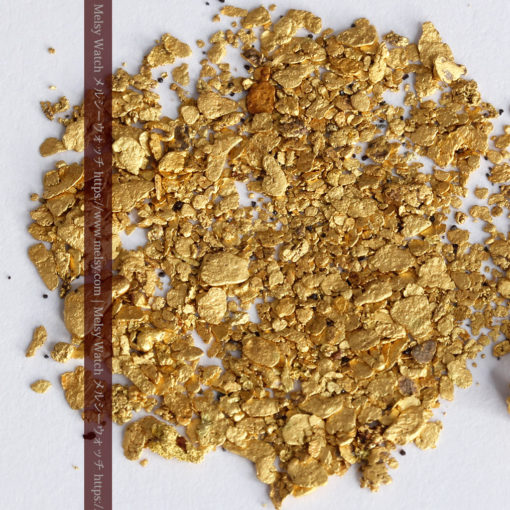 3.37gの小さな砂金・薄片金とやや粒の大きな自然金3点-G0374-1