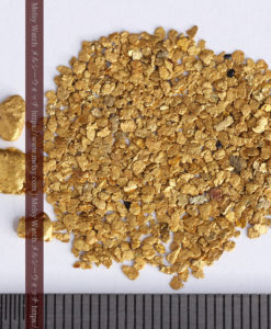 3.26gの小さな薄片金とやや粒の大きな自然金3点-G0388-9