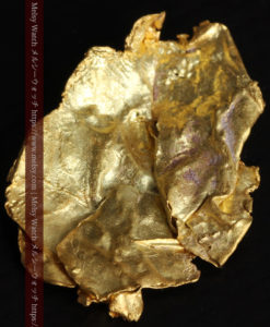 1.08gの非常に薄くかつ大きな面の希少な薄片金・自然金-G0422-7