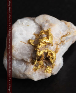 6.42gの大きな粒の自然金が飛び出すサイズ感ある石英-G0433-1
